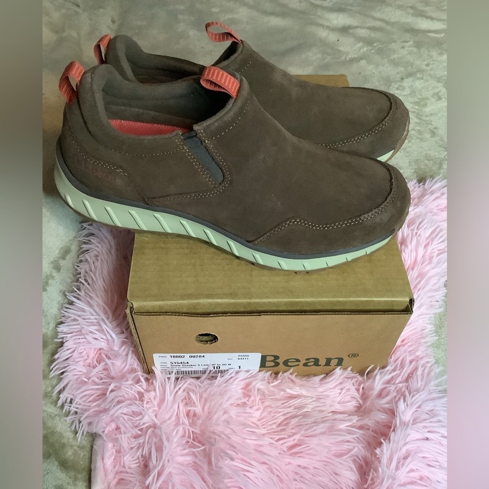 New L.L. Bean Men Dark Earth/Cocoa Slip-on Sneakers Size 10 (D)